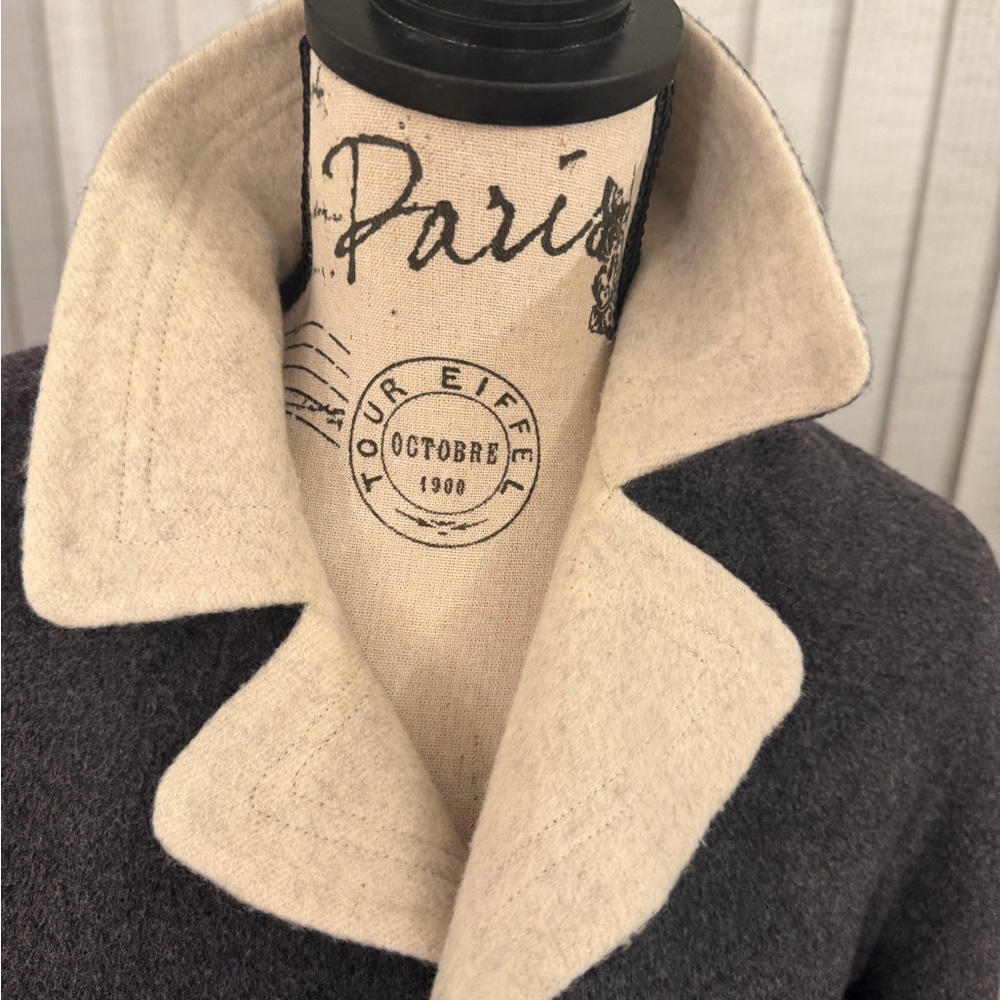 Banana Republic Wool Coat in Cream and Gray - Picture 5 of 13